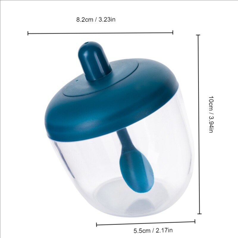 Japanese Style Round Seasoning Jar with Spoon and Lid