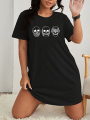 Halloween Skull Print Lounge Dress