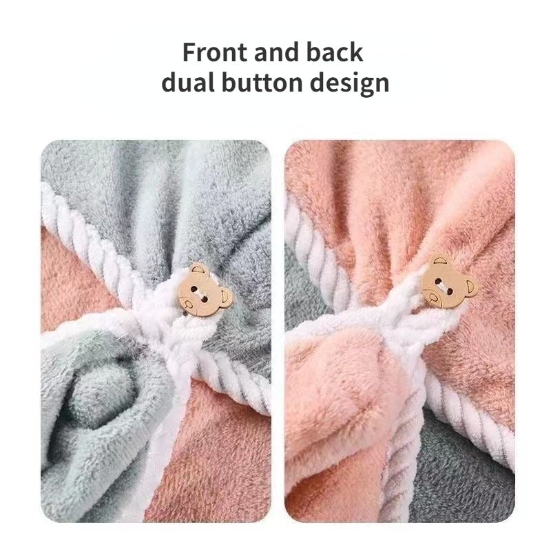 Soft Hair Drying Cap Double layer Thickened Hair Towel