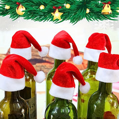 10pcs Mini Santa Hats Christmas Tableware Sets Holiday Party Decorations