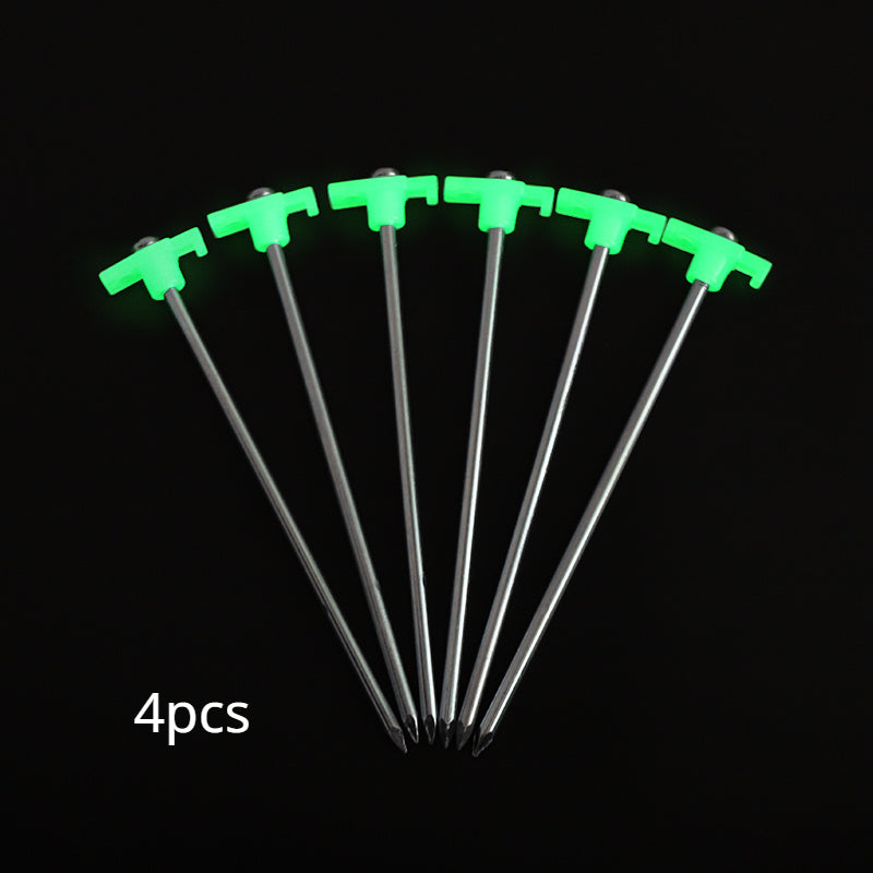 4pcs Luminous Tent Pegs Windproof Tent Stakes Outdoor Camping Accessories