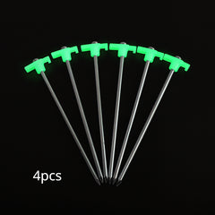 4pcs Luminous Tent Pegs Windproof Tent Stakes Outdoor Camping Accessories
