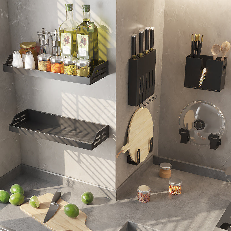 Large Wall Kitchen Rack Seasoning Bottle Spoon Storage Shelf