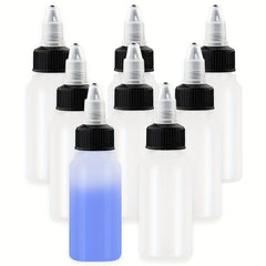 8 Packs 1oz Twist Top Cap Squeeze Bottles LDPE Plastic Tattoo Ink 30ml