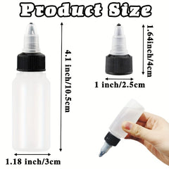 8 Packs 1oz Twist Top Cap Squeeze Bottles LDPE Plastic Tattoo Ink 30ml