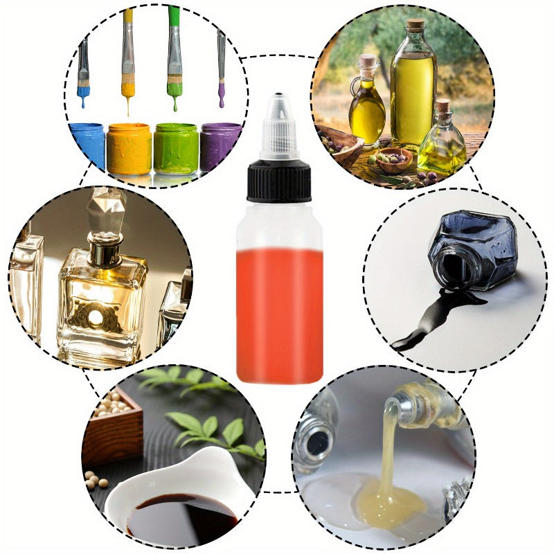 8 Packs 1oz Twist Top Cap Squeeze Bottles LDPE Plastic Tattoo Ink 30ml