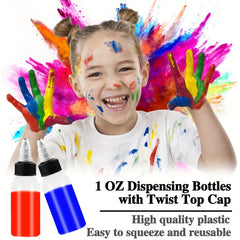 8 Packs 1oz Twist Top Cap Squeeze Bottles LDPE Plastic Tattoo Ink 30ml