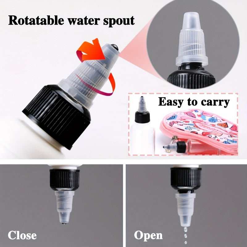 8 Packs 1oz Twist Top Cap Squeeze Bottles LDPE Plastic Tattoo Ink 30ml