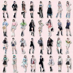 72pcs Girls' Outfits Stickers Waterproof Vinyl Sticker For Water Bottle Laptops
