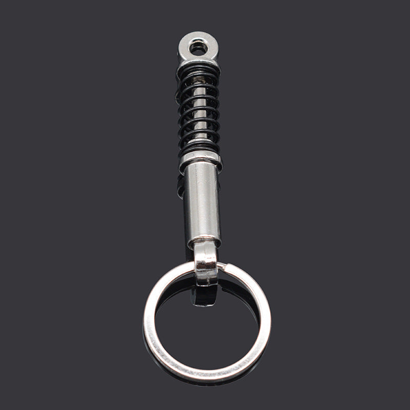 Metal Brake Disc Shock Absorber Keychain - Car Modified Keychain
