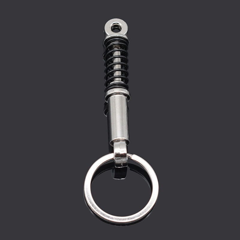 Metal Brake Disc Shock Absorber Keychain - Car Modified Keychain