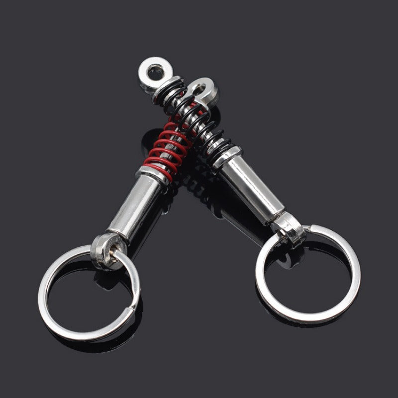 Metal Brake Disc Shock Absorber Keychain - Car Modified Keychain