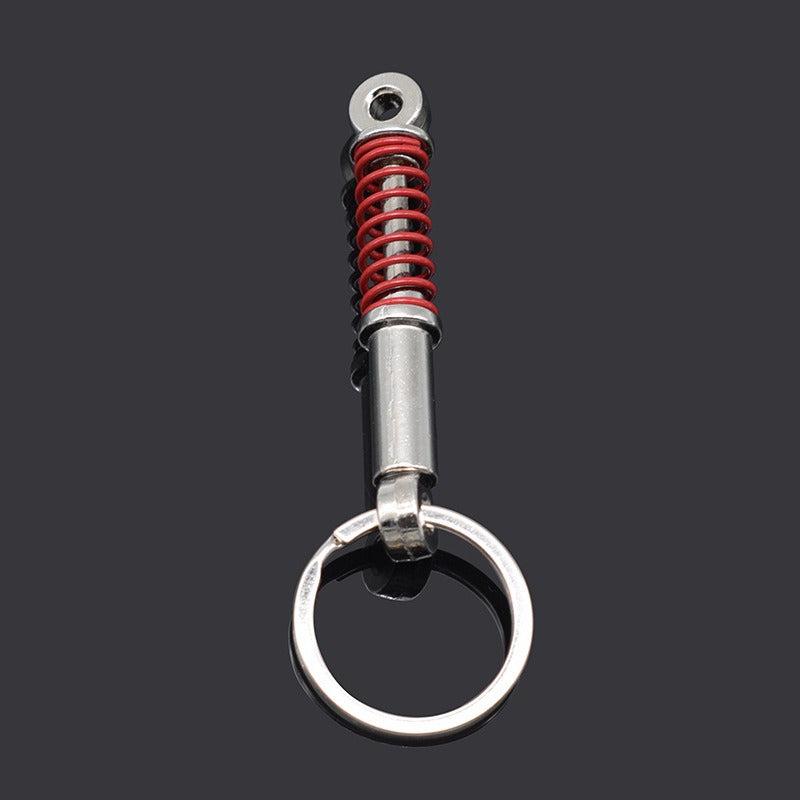Metal Brake Disc Shock Absorber Keychain - Car Modified Keychain