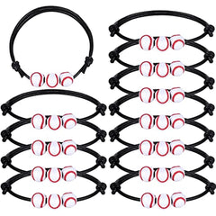 12 Baseball Charm Wristbands Adjustable Sports Ball Bracelets