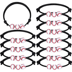 12 Baseball Charm Wristbands Adjustable Sports Ball Bracelets