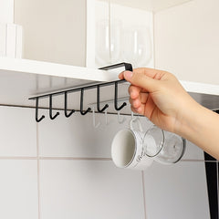 Under Cabinet Mug Holder Holds 6 Mugs Kitchen Organizer