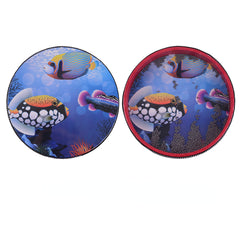 8" Ocean Drum Sea Wave Frame Drum Red