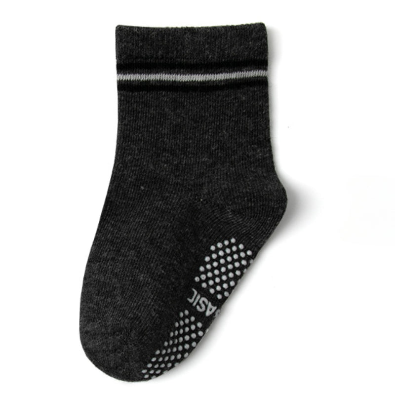 12 Pairs Baby Boys Striped Anti-skid Crew Socks