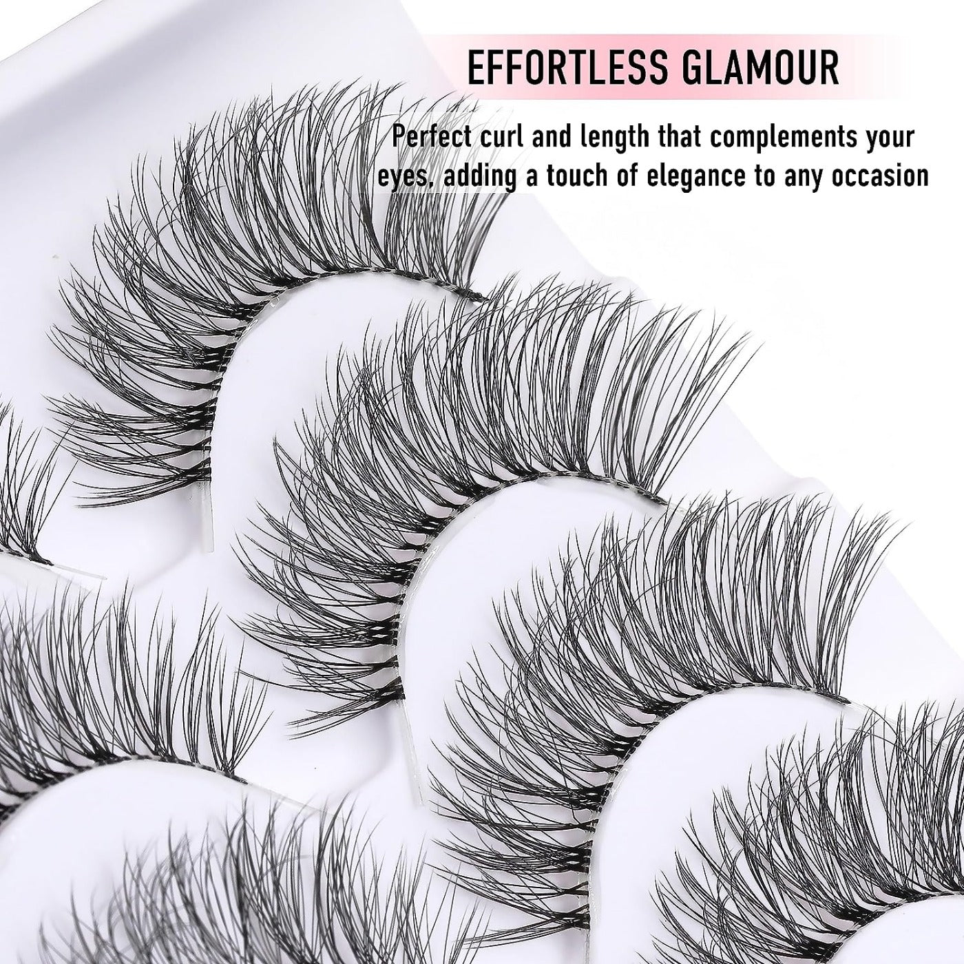 5 Pairs Cat Eye Lashes Wispy Natural Look D Curl 10 18mm