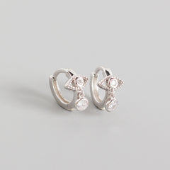 S925 Sterling Silver Eye Tears Zircon Hoop Earrings