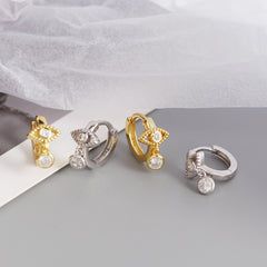 S925 Sterling Silver Eye Tears Zircon Hoop Earrings