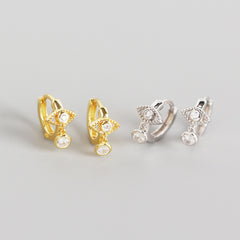 S925 Sterling Silver Eye Tears Zircon Hoop Earrings