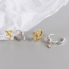S925 Sterling Silver Eye Tears Zircon Hoop Earrings