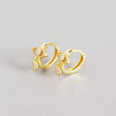 S925 Sterling Silver Eye Tears Zircon Hoop Earrings