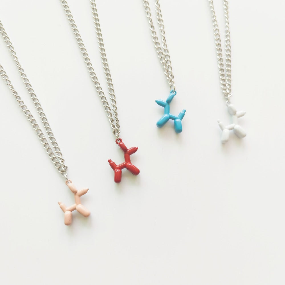 Cute Balloon Dog Pendant Necklace for Girls