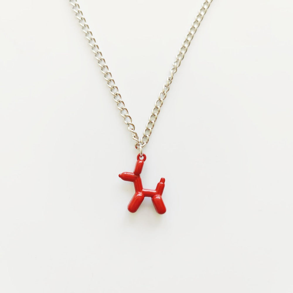 Cute Balloon Dog Pendant Necklace for Girls