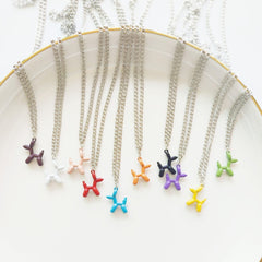 Cute Balloon Dog Pendant Necklace for Girls