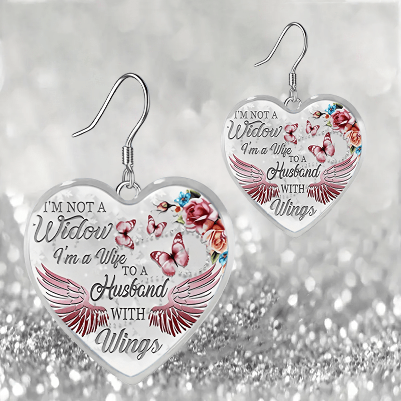 Butterfly Wing Glass Pendant Earrings Set - Graduation Party Birthday Gift