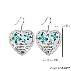 Emerald Butterfly Heart Glass Pendant Earrings Graduation Party Gift