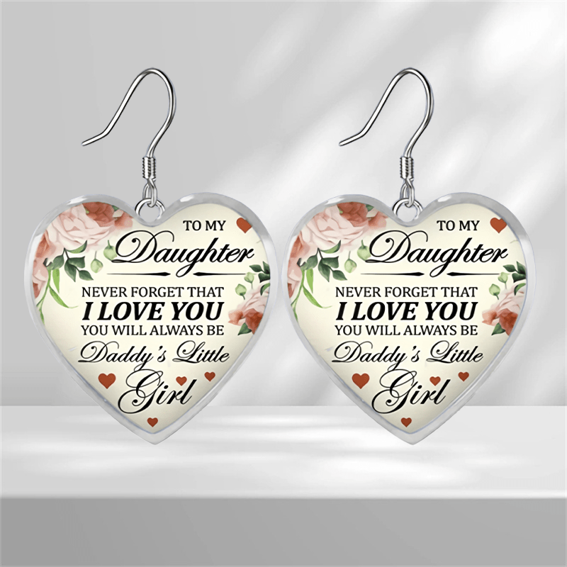 Heart Glass Pendant Earrings for Girls - Graduation/Birthday/Halloween Gift