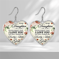 Heart Glass Pendant Earrings for Girls - Graduation/Birthday/Halloween Gift