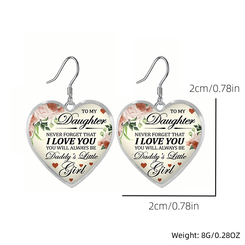 Heart Glass Pendant Earrings for Girls - Graduation/Birthday/Halloween Gift