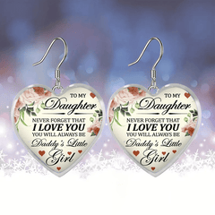 Heart Glass Pendant Earrings for Girls - Graduation/Birthday/Halloween Gift