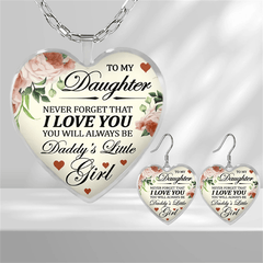 Heart Glass Pendant Earrings for Girls - Graduation/Birthday/Halloween Gift