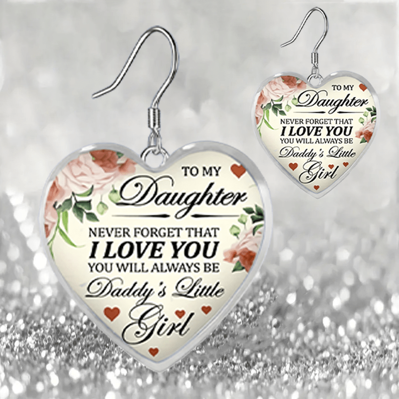 Heart Glass Pendant Earrings for Girls - Graduation/Birthday/Halloween Gift