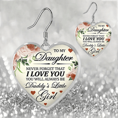 Heart Glass Pendant Earrings for Girls - Graduation/Birthday/Halloween Gift