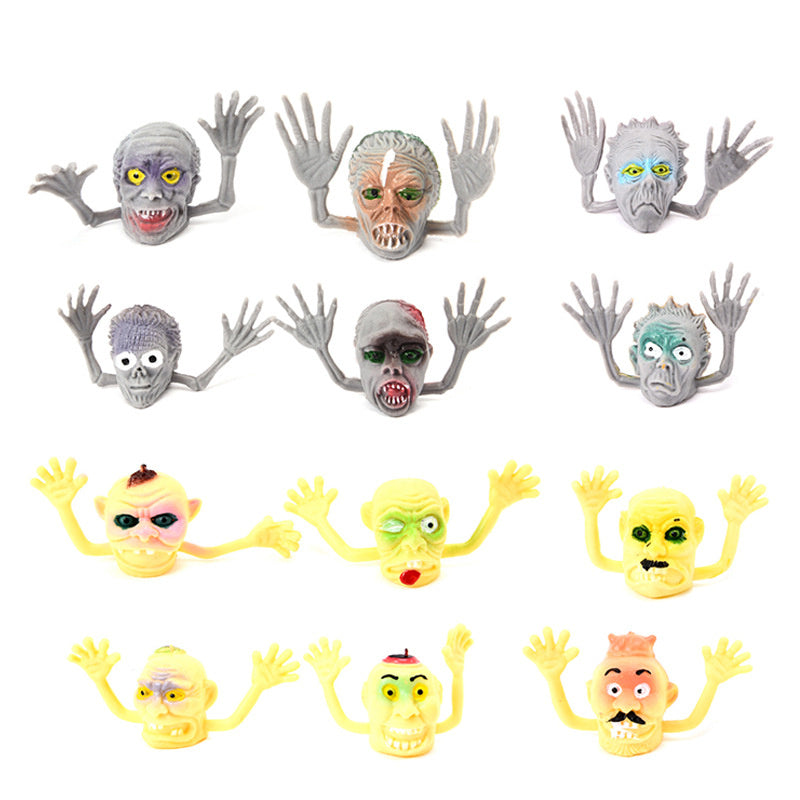 6pcs Halloween Monster Finger Puppets Mini Ghost Head Finger Puppets