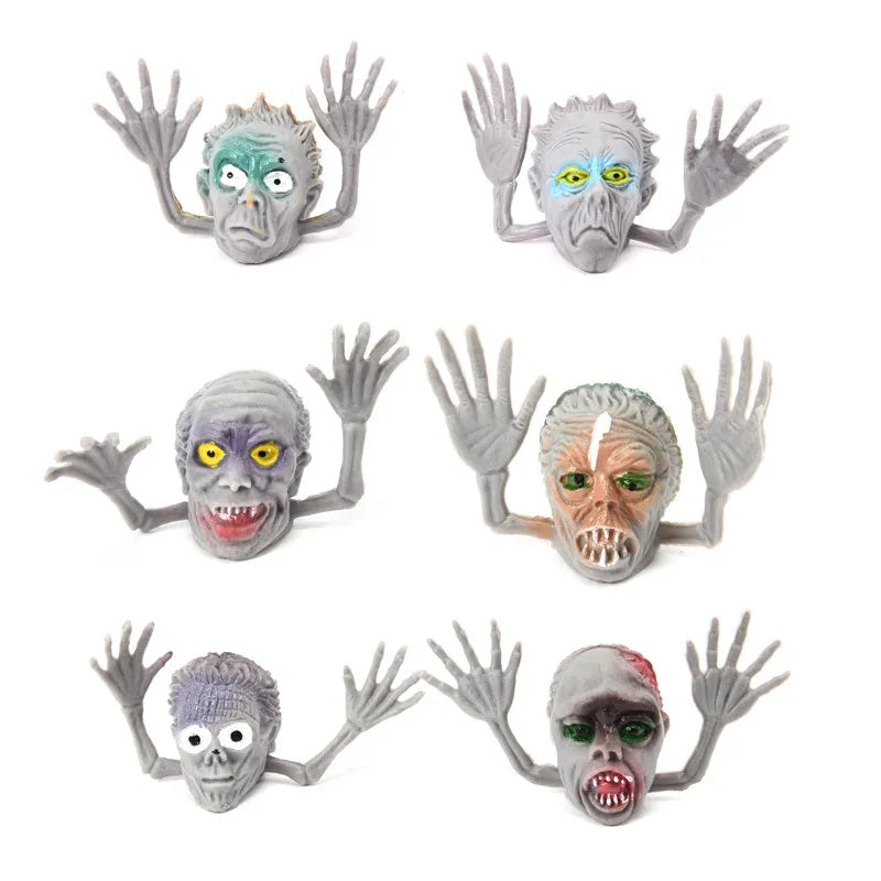 6pcs Halloween Monster Finger Puppets Mini Ghost Head Finger Puppets