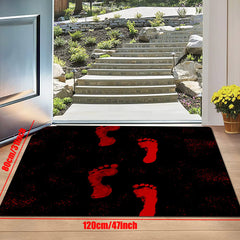 Bloody Footprints Floor Mat Halloween Horror Bath Rug Home Decor