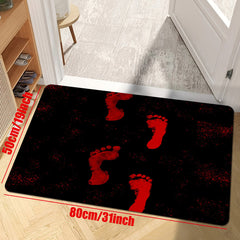 Bloody Footprints Floor Mat Halloween Horror Bath Rug Home Decor