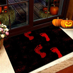 Bloody Footprints Floor Mat Halloween Horror Bath Rug Home Decor