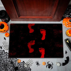 Bloody Footprints Floor Mat Halloween Horror Bath Rug Home Decor