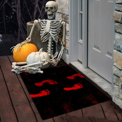 Bloody Footprints Floor Mat Halloween Horror Bath Rug Home Decor