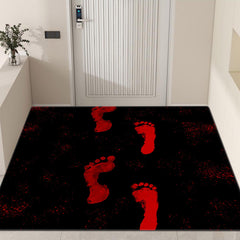 Bloody Footprints Floor Mat Halloween Horror Bath Rug Home Decor