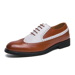 Men's Brogue Wingtip Oxford Shoes Lace up Front Dress Shoes