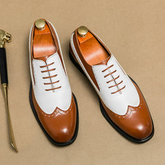 Men's Brogue Wingtip Oxford Shoes Lace up Front Dress Shoes